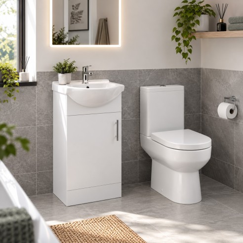 Tavira 450mm Vanity & Close Coupled Toilet Pack | BathroomKing