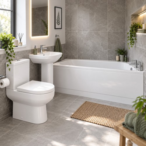 Logrono Full Suite & Bath with Chrome Finishes | BathroomKing