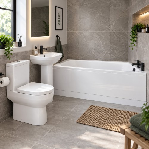 Logrono Full Suite & Bath with Black Finishes | BathroomKing