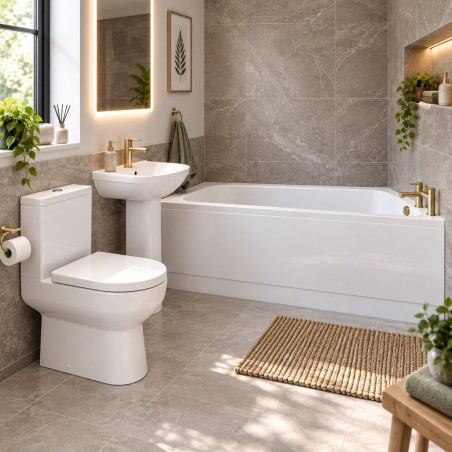 Logrono Full Suite & Bath with Brushed Brass Finishes