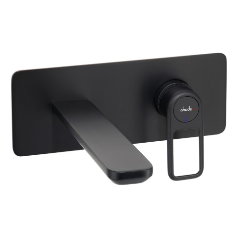 Abode Levarto Wall Mounted Basin/Bath Mixer - Matt Black | B