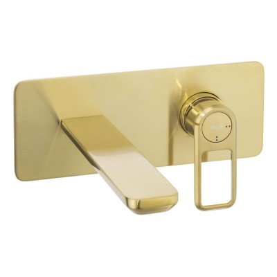 Abode Levarto Wall Mounted Basin/Bath Mixer - Brushed Brass