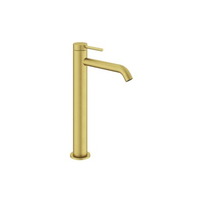 VitrA Minimax Round Tall Basin Mixer - Brushed Brass | Bathr