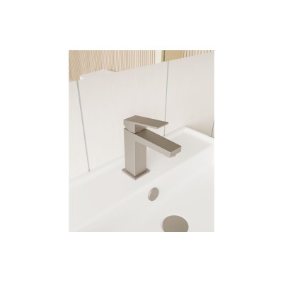 VitrA Minimax Square Standard Basin Mixer - Brushed Nickel | 2