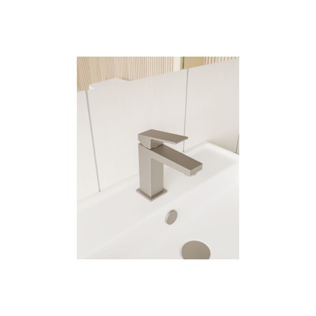 VitrA Minimax Square Standard Basin Mixer - Brushed Nickel |