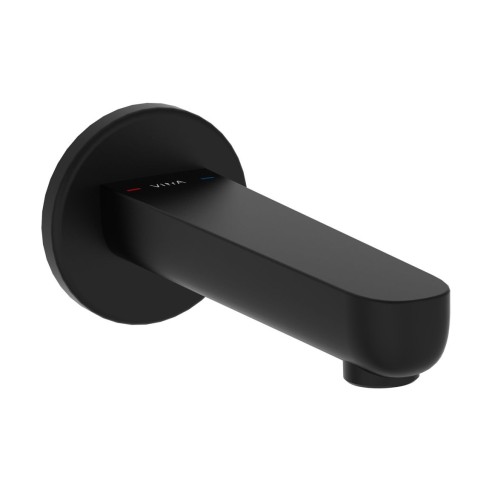 VitrA Root Round Wall Mounted Bath Spout - Matt Black | Bath