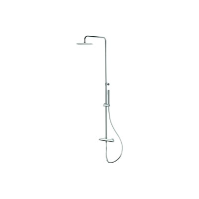 Vema Thermostatic Round Bar Valve w/Fixed Head & Riser - Chr