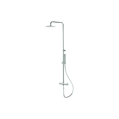 Vema Thermostatic Round Bar Valve w/Fixed Head & Riser - Chr