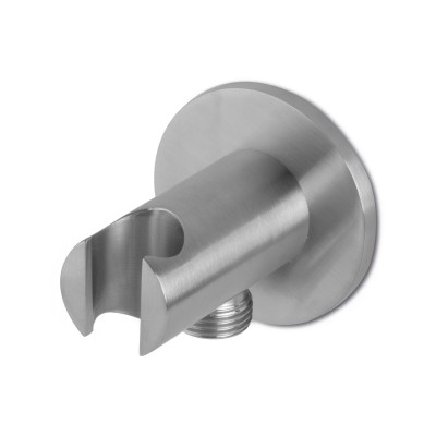 Vema Tiber Handset Wall Bracket & Outlet - St/Steel | Shower