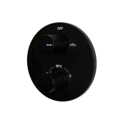 Vema Timea Black Two Outlet Thermostatic Valve | Showers | B