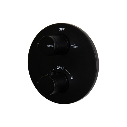 Vema Timea Black Two Outlet Thermostatic Valve | Showers | B