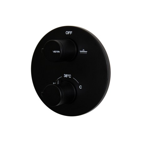 Vema Timea Black Two Outlet Thermostatic Valve | Showers | B