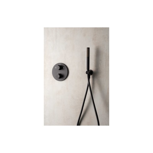 Vema Timea Black Two Outlet Thermostatic Valve | Showers | B