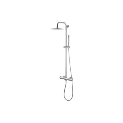 Vema Thermostatic Shower Column w/Fixed Head & Riser - St/St