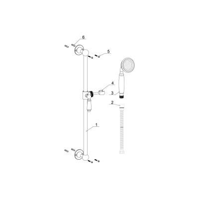 Zeus Traditional Slider Rail Kit - Chrome | Showers | Bathro 2