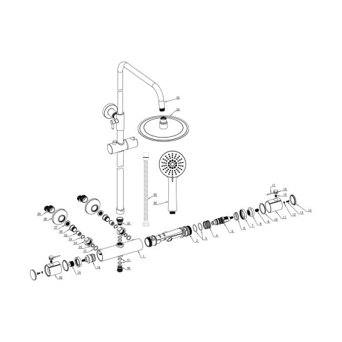 Herra Cool-Touch Thermostatic Mixer Shower w/Riser & Overhea
