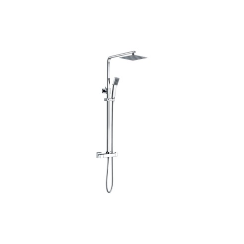 Pancho Square Thermostatic Bar Mixer w/Riser Kit - Chrome |