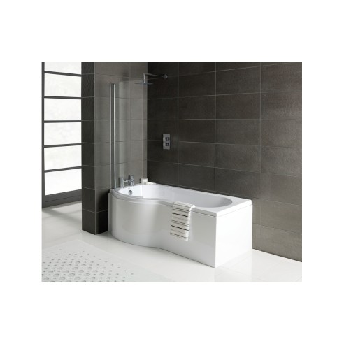 P-Shape 1700x700-850x410mm 0TH Shower Bath  Panel & Screen (