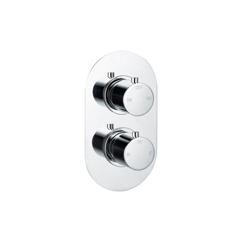 Alfredo Thermostatic Two Outlet Twin Shower Valve - Chrome |