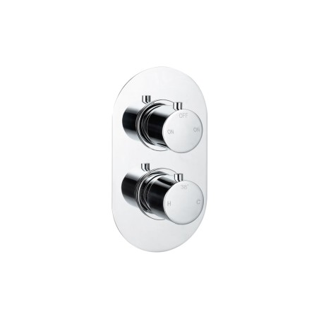 Alfredo Thermostatic Two Outlet Twin Shower Valve - Chrome |