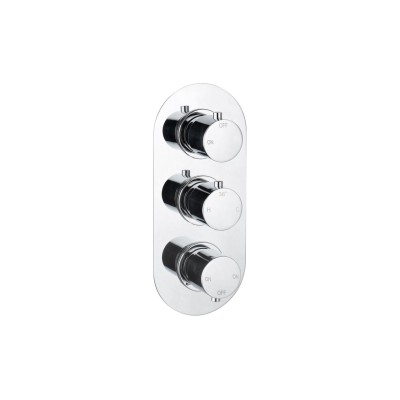 Alfredo Thermostatic Three Outlet Triple Shower Valve - Chro