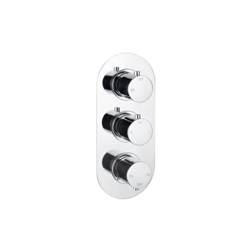 Alfredo Thermostatic Three Outlet Triple Shower Valve - Chro