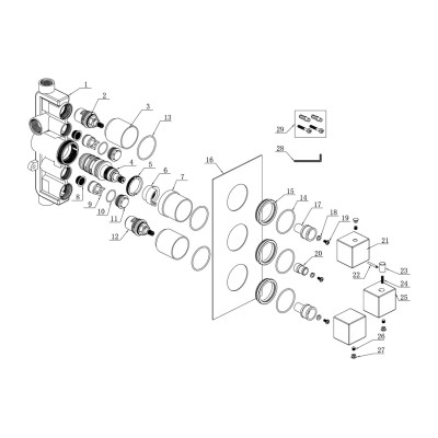 Pancho Thermostatic Two Outlet Triple Shower Valve - Chrome 2