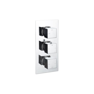 Pancho Thermostatic Three Outlet Triple Shower Valve - Chrom