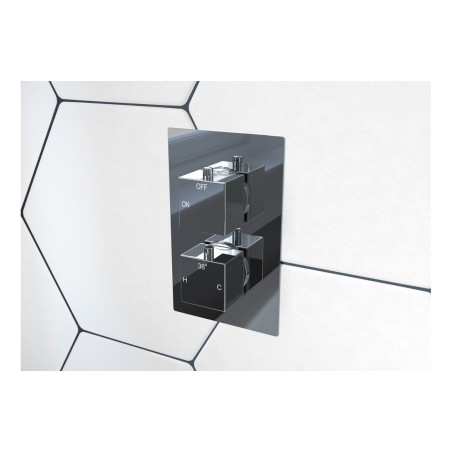 Pancho Thermostatic Three Outlet Triple Shower Valve - Chrom