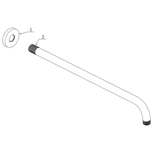 Alfredo 320mm Round Shower Arm - Chrome | Showers | Bathroom