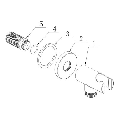 Alfredo Round Handset Wall Bracket with Wall Outlet - Chrome 2