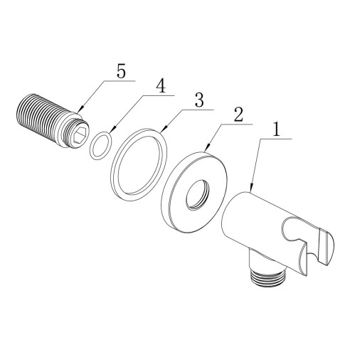 Alfredo Round Handset Wall Bracket with Wall Outlet - Chrome