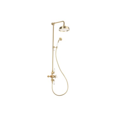 Zeus Thermostatic Shower Kit - Brushed Brass | Showers | Bat