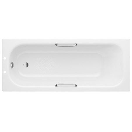 1700mm Steel Single Ended Bath with Grips & Anti-Slip 2 Tap Hole