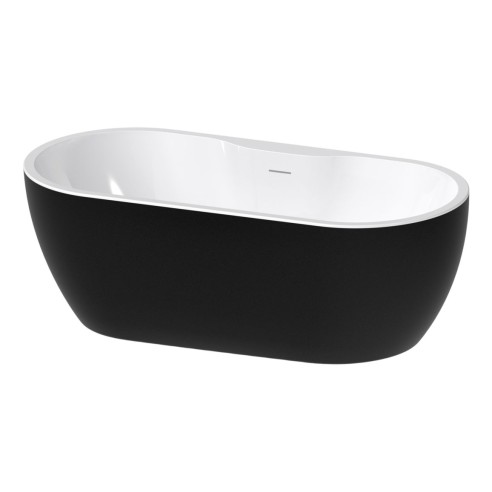 //2Go Freestanding 1650x745x580mm 0TH Bath - Gloss Black | B