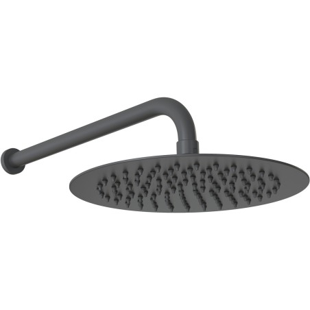 Alfredo 250mm Round Ultraslim Showerhead - Matt Black | Show