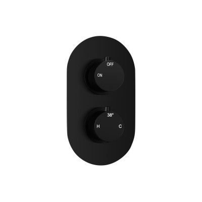 Alfredo Thermostatic Single Outlet Twin Shower Valve - Matt