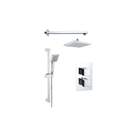 Square Concealed Valve Head & Arm Shower Pack - Chrome | Sho