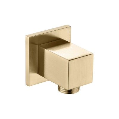 Square Wall Outlet Elbow - Brushed Brass | Showers | Bathroo