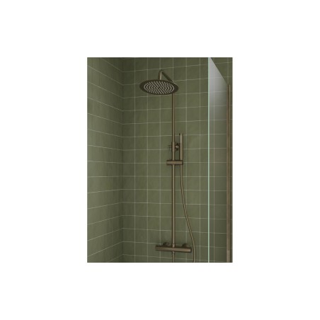 Alfredo Round Thermostatic Bar Mixer w/Riser Kit - Brushed B