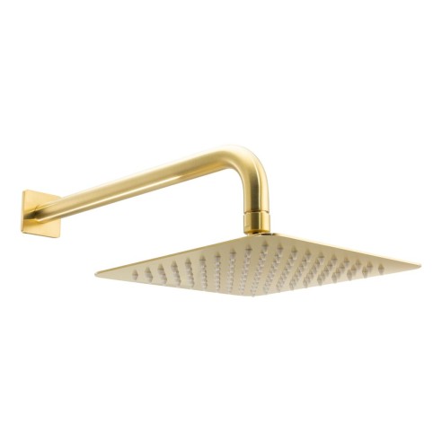 Abode Uno 200x200mm Shower Head - Brushed Brass | Showers |