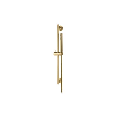 Vema Tiber Riser  Handset & Hose Set - Brushed Brass | Showe