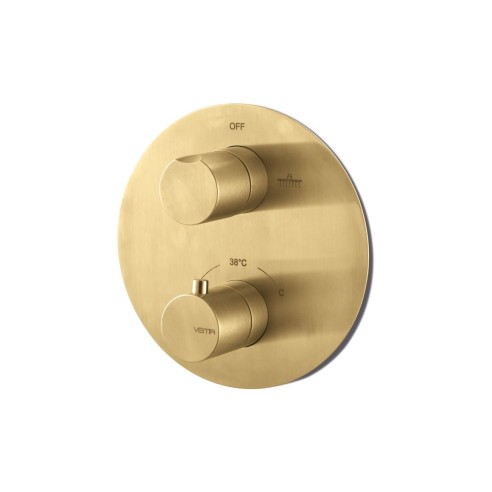 Vema Tiber Two Outlet Thermostatic Mixer - Brushed Brass | S
