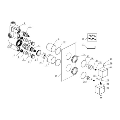 Pancho Thermostatic Single Outlet Twin Shower Valve - Brushe 2