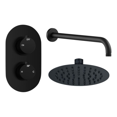 Alfredo Round Shower Valve & Kit Pack 1 - Matt Black | Showe