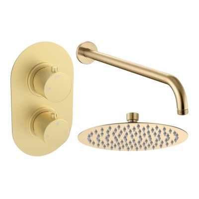 Alfredo Round Shower Valve & Kit Pack 1 - Brushed Brass | Sh