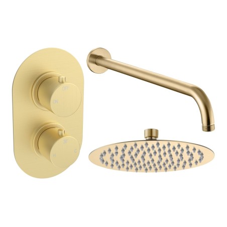 Alfredo Round Shower Valve & Kit Pack 1 - Brushed Brass | Sh