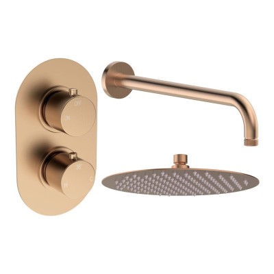 Alfredo Round Shower Valve & Kit Pack 1 - Brushed Bronze | S