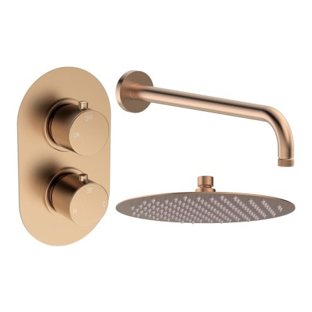Alfredo Round Shower Valve & Kit Pack 1 - Brushed Bronze | S