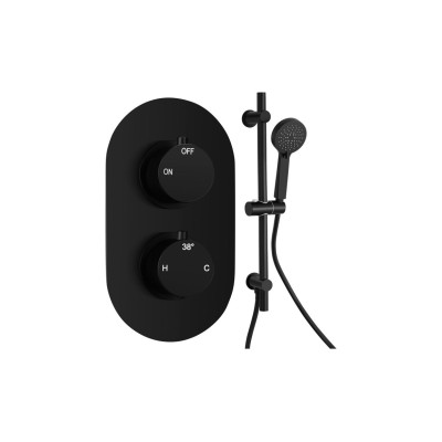 Alfredo Round Shower Valve & Kit Pack 2 - Matt Black | Showe